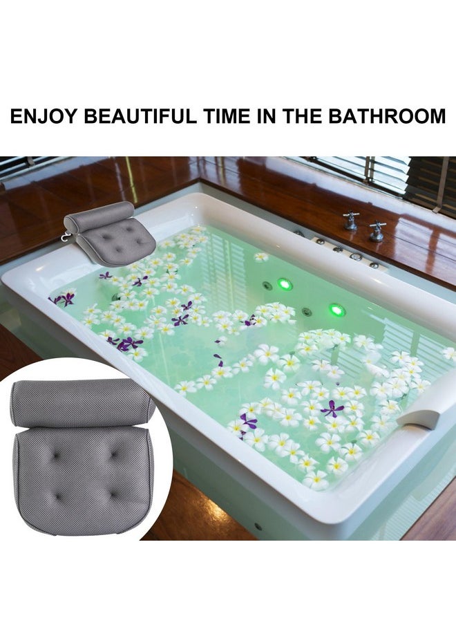 Large Size Non-Slip Spa Bathtub Pillow With 6 Powerful Suction Cups, Ergonomic Shoulder And Neck Support, Universal Fit For Any Size Tub, Ideal For Home Spa And Relaxation 14.2 X 13 X 3.7 Inc