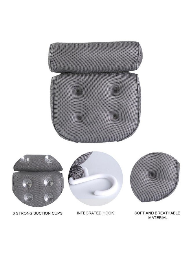 Large Size Non-Slip Spa Bathtub Pillow With 6 Powerful Suction Cups, Ergonomic Shoulder And Neck Support, Universal Fit For Any Size Tub, Ideal For Home Spa And Relaxation 14.2 X 13 X 3.7 Inc