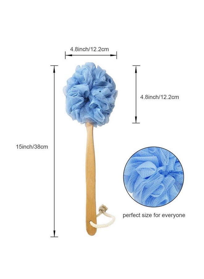 Loofah With Handle, Loofah On A Stick, Loofah Sponge With Handle, Pe Soft Mesh Luffa, Exfoliating Luffa On A Stick For Men And Women