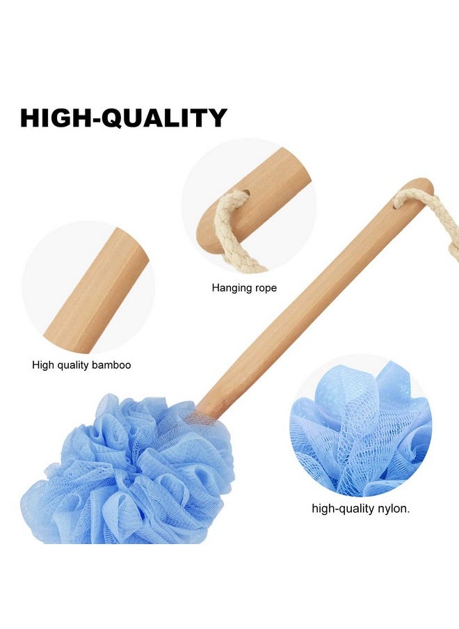 Loofah With Handle, Loofah On A Stick, Loofah Sponge With Handle, Pe Soft Mesh Luffa, Exfoliating Luffa On A Stick For Men And Women