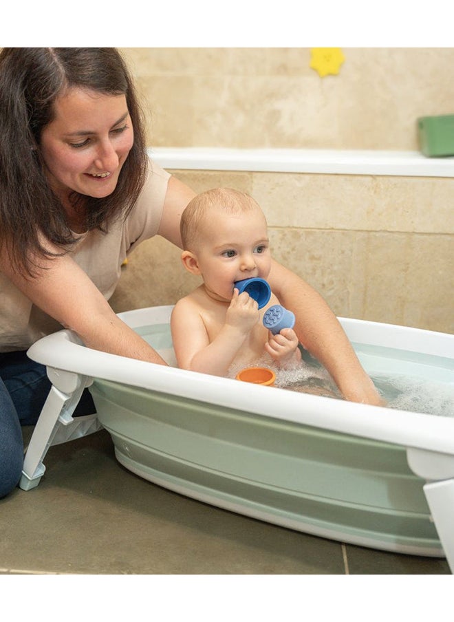 Baby Stackable Silicone Bath Cups  - Multicolour, The Stackable Silicone Bath Cups To Develop Baby'S Creativity And Motor Skills