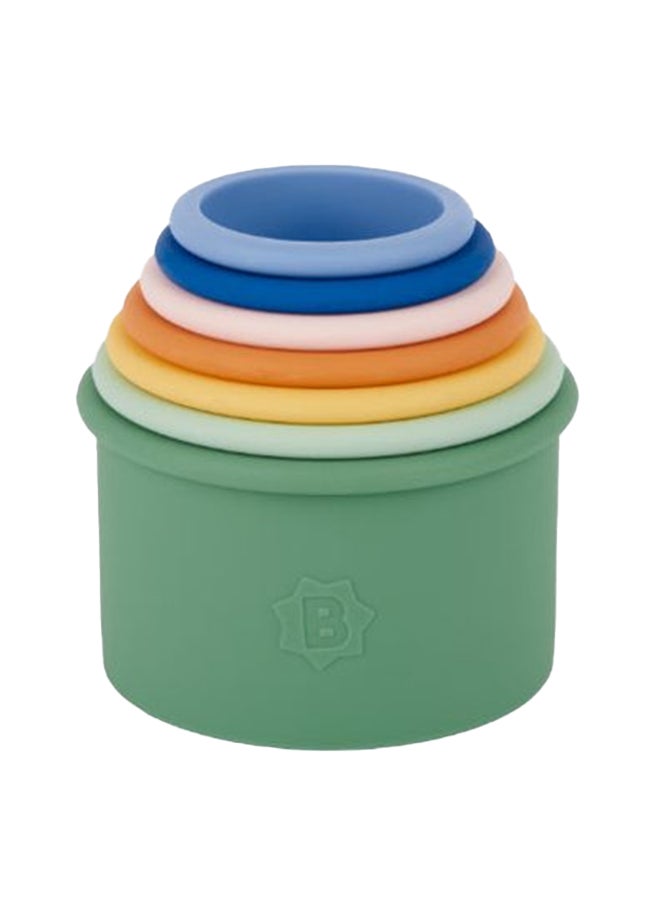 Baby Stackable Silicone Bath Cups  - Multicolour, The Stackable Silicone Bath Cups To Develop Baby'S Creativity And Motor Skills