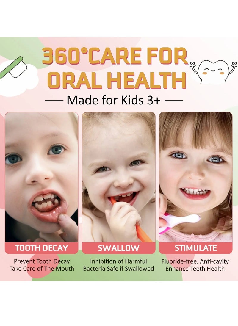 60ml Kids Foam Toothpaste with Fruit Flavor Toddler Toothpaste with Low Fluoride for U Shaped Toothbrush Foaming Toothpaste and Mouthwash for Dental Care for Children Whitening Toothpaste Foaming Toothpaste and Mouthwash Strawberry Flavor