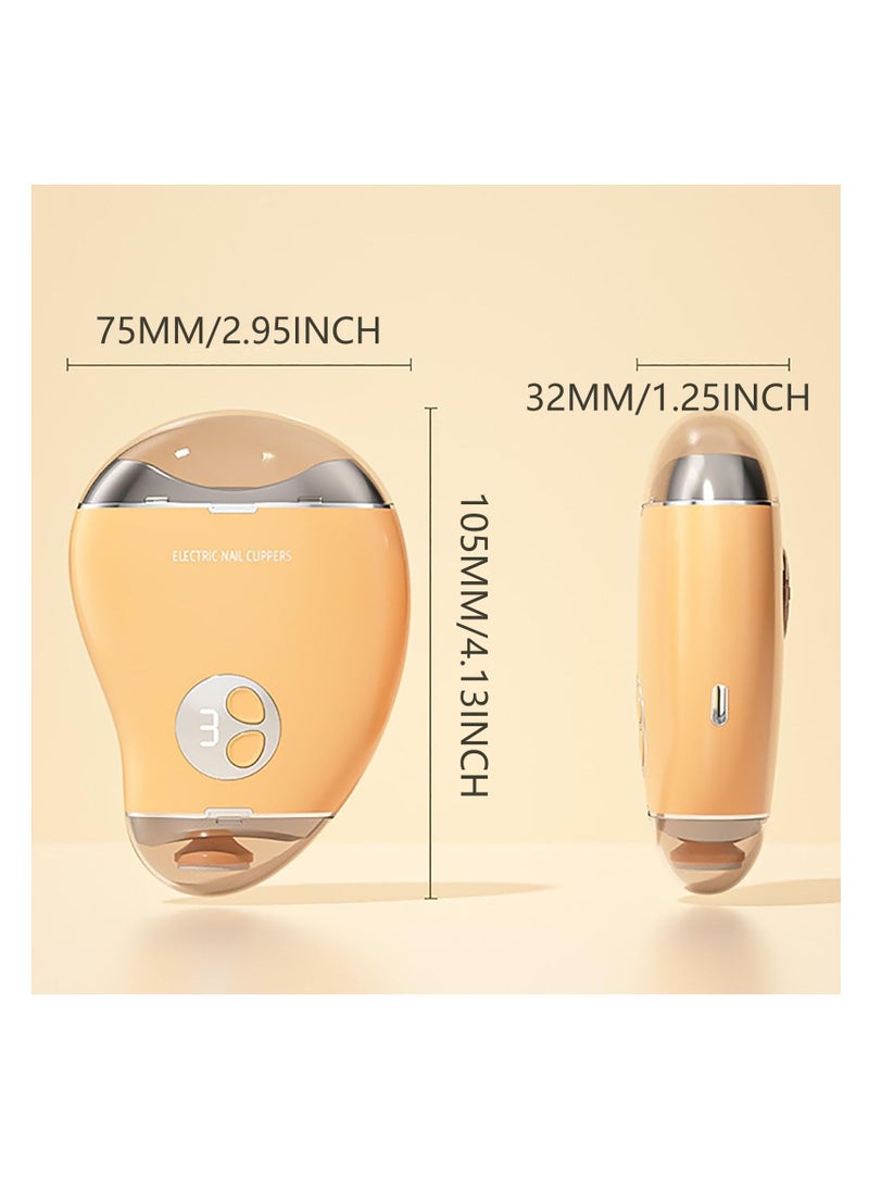 Automatic Electric Nail Clipper, LCD Digital Display, Nail Polisher 2 in 1 Design, Nail Clip Storage, USB Rechargeable Safety Fingernail Trimmer for Baby, Kids, Seniors and Caregivers