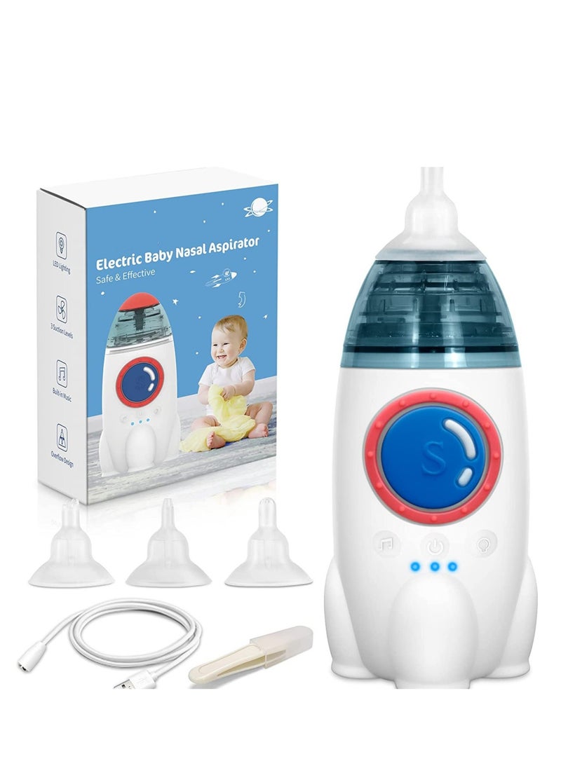 🚀 2025 Upgraded Baby Nasal Inhaler - Rocket Design | Waterproof, Quiet and Safe for Newborns | 3 Inhalation Modes + LED Lights and Music