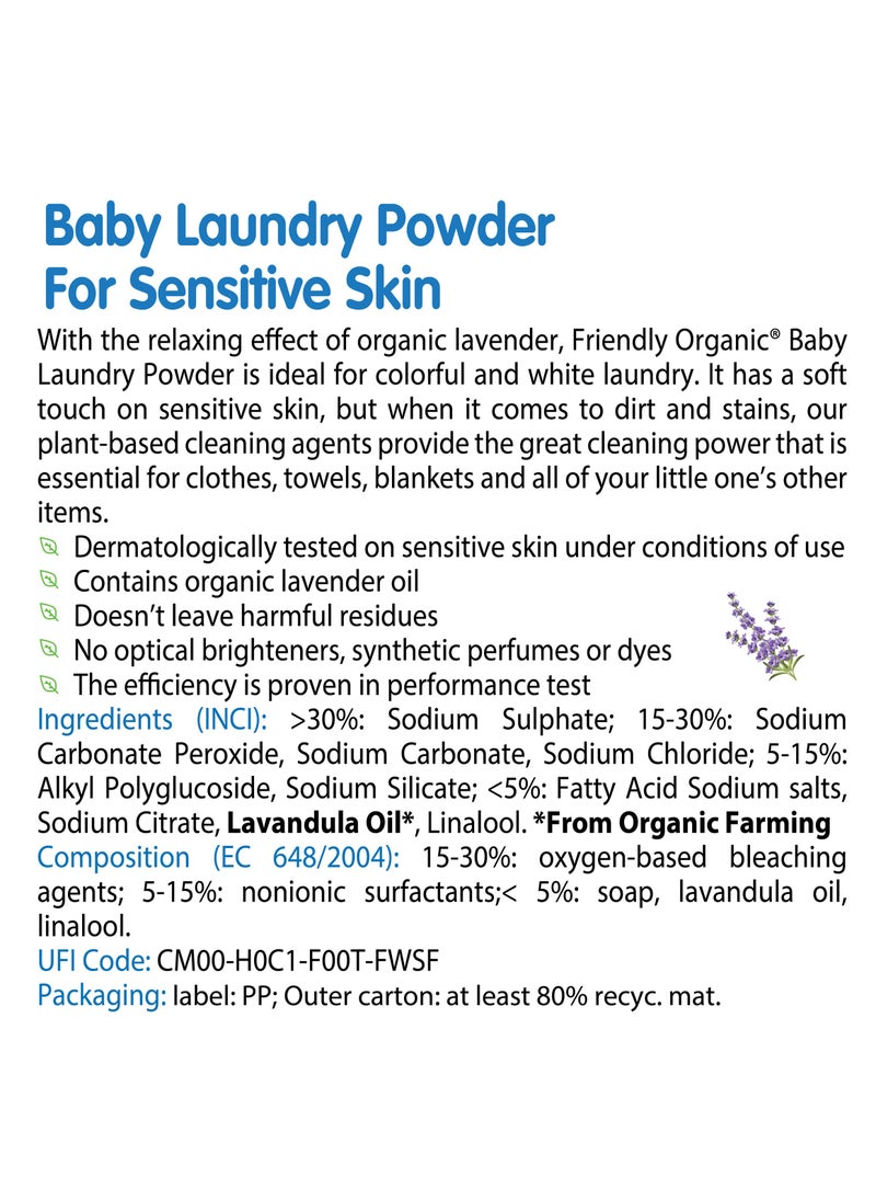 Baby Laundry Powder 1Kg x 2 - Vegan Plant Derived Ingredient, 100% Organic Detergent