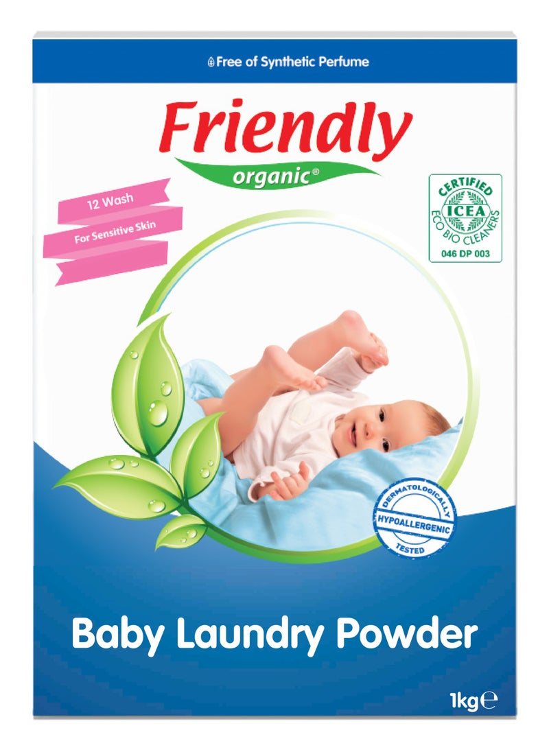 Baby Laundry Powder 1Kg x 2 - Vegan Plant Derived Ingredient, 100% Organic Detergent