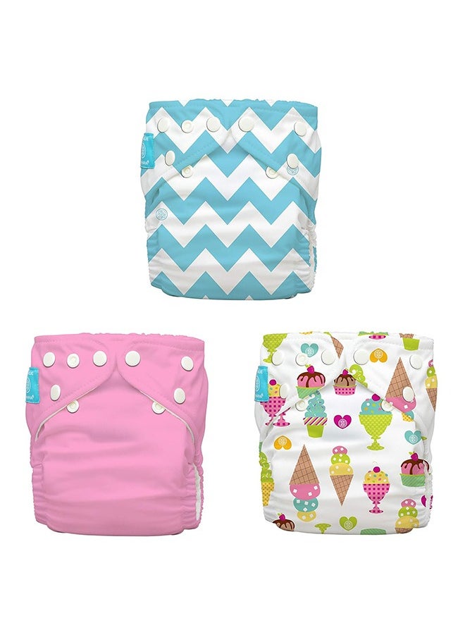 3 Diapers 6 Inserts Cotton Candy One Size