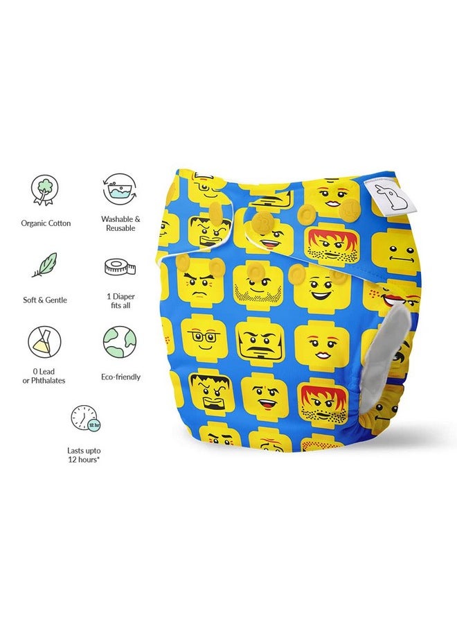 Cloth Diapers For Babies - Cloth Diaper Combo Pack Of 3 Freesize Uno- New Version| Reusable Cloth Diapers For Babies 3M To 3Y | With 3 Organic Cotton Inserts/Pads
