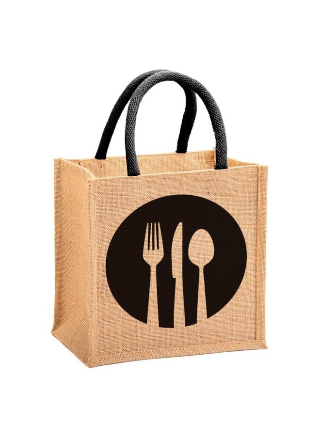 Kuber Industries Shopping Bag|Jute Eco-Friendly & Reusable Grocery Bag|Hand Bag with Zip & Handle for Daily Use|13x12 inch (Brown)