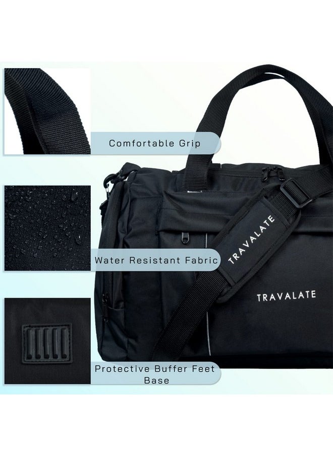 TRAVALATE Travel Duffle Luggage Bag Organizer | Multi Pocket Ultra-Light| Polyester 45 Lt| Men And Women | 21 X 09 X 11 Inch |Black, 22.86 Cm