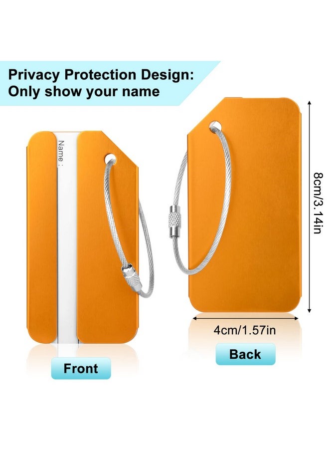 PALAY® 6 Pcs Luggage Tags Aluminium Alloy Suitcase Tags Luggage Labels for Suitcases with Steel Loop 6 Colors Travel Tags for Baggage Identity ID Labels