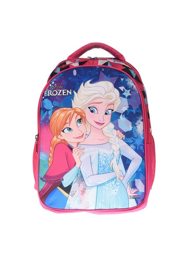 Kuber Industries School Bag For Girls, Boys|Disney Frozen Print Kids School Bag|3 Compartment With Durable Zip (Pink)