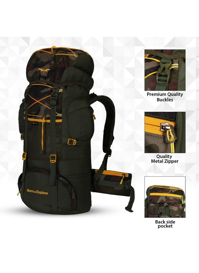 Impulse Rucksack Bags 75 Litres Large Size Travel Bag For Men Tourist Bag For Travel Backpack For Hiking Trekking Bag For Men Camping Banyan Camo Bag With 1 Year Warranty