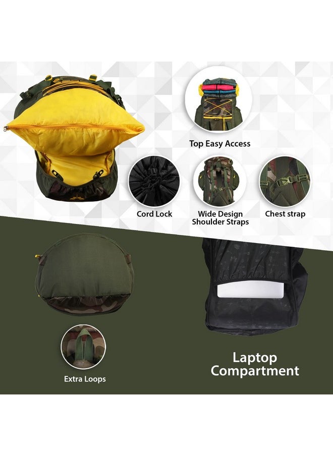 Impulse Rucksack Bags 75 Litres Large Size Travel Bag For Men Tourist Bag For Travel Backpack For Hiking Trekking Bag For Men Camping Banyan Camo Bag With 1 Year Warranty