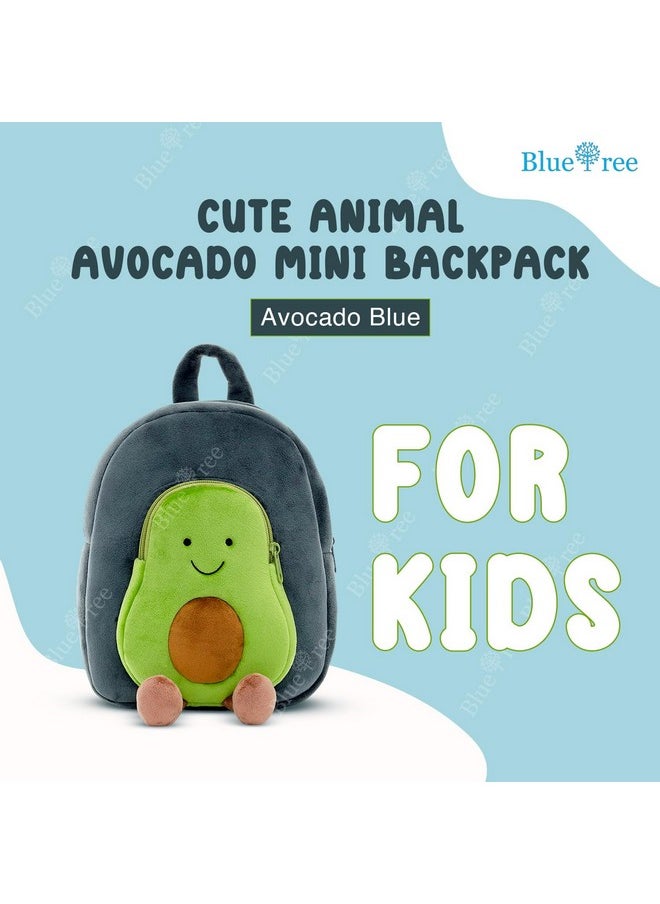 blue tree Cute Kids Backpack Toddler Bag Plush Animal Cartoon Mini Travel Bag for Baby Girl Boy 1-5 Years (small, Avocado Blue, Avocado Blue)