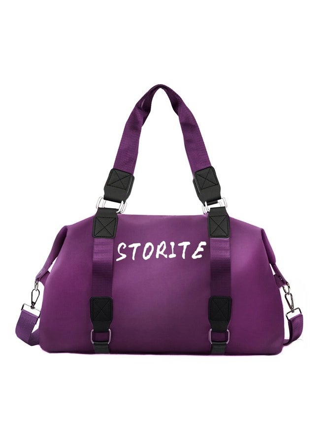 Storite Nylon 47 Cm Travel Duffle Bag, Sports Shoulder Bag for Women with Wet Pocket Weekender Overnight Luggage Bag - (Red Wine, 47 x 16 x 30 Cm)