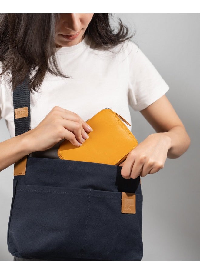 DailyObjects Check-In Travel Passport Wallet Cover for Men and Women | Passport Cover with Zip Around Closure made of Vegan Leather | Passport Holder with Credit Debit Card Slots - Yellow