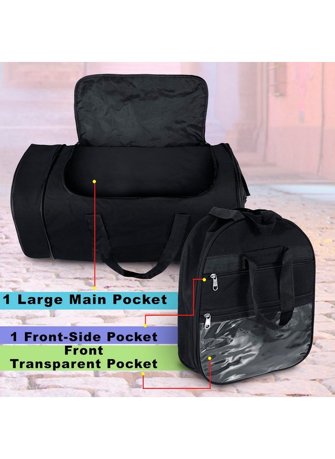 Storite Nylon 83 Cm Extra Large Strong Travel Duffle Bag, Luggage Bag Covertible Backpack Trolley Duffel Storage Bag with 2 Wheels & Pull Handle - (Black.83x36cm)