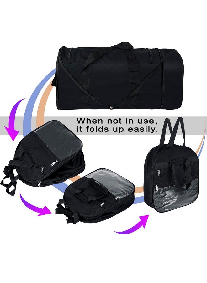 Storite Nylon 83 Cm Extra Large Strong Travel Duffle Bag, Luggage Bag Covertible Backpack Trolley Duffel Storage Bag with 2 Wheels & Pull Handle - (Black.83x36cm)