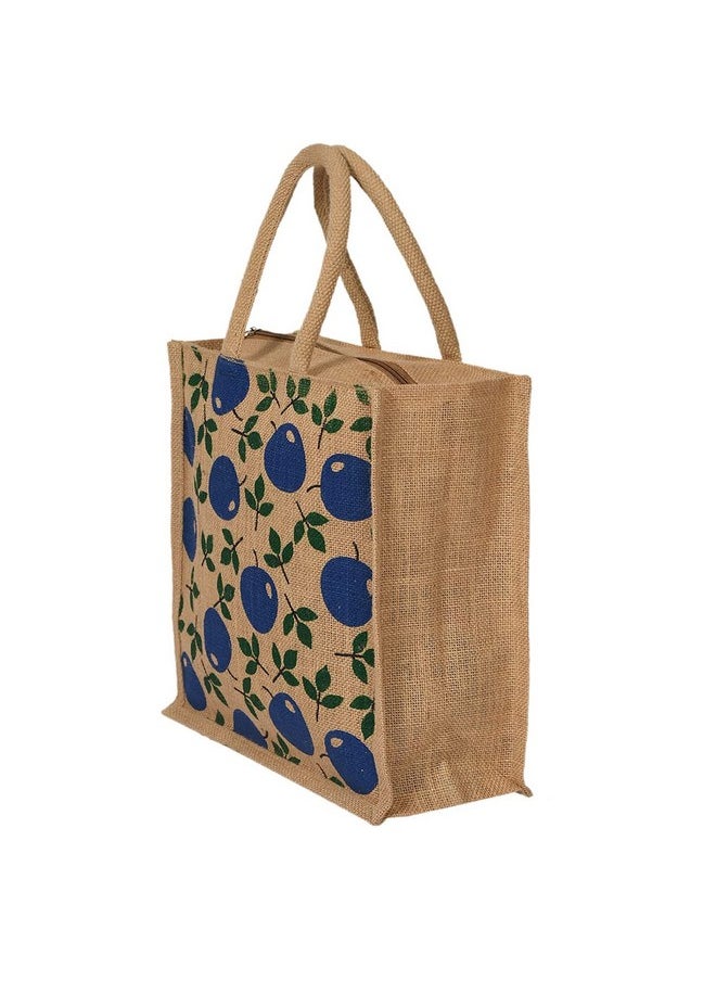 Kuber Industries Shopping Bag|Jute Eco-Friendly & Reusable Grocery Bag|Hand Bag With Zip & Handle for Daily Use|(Brown)