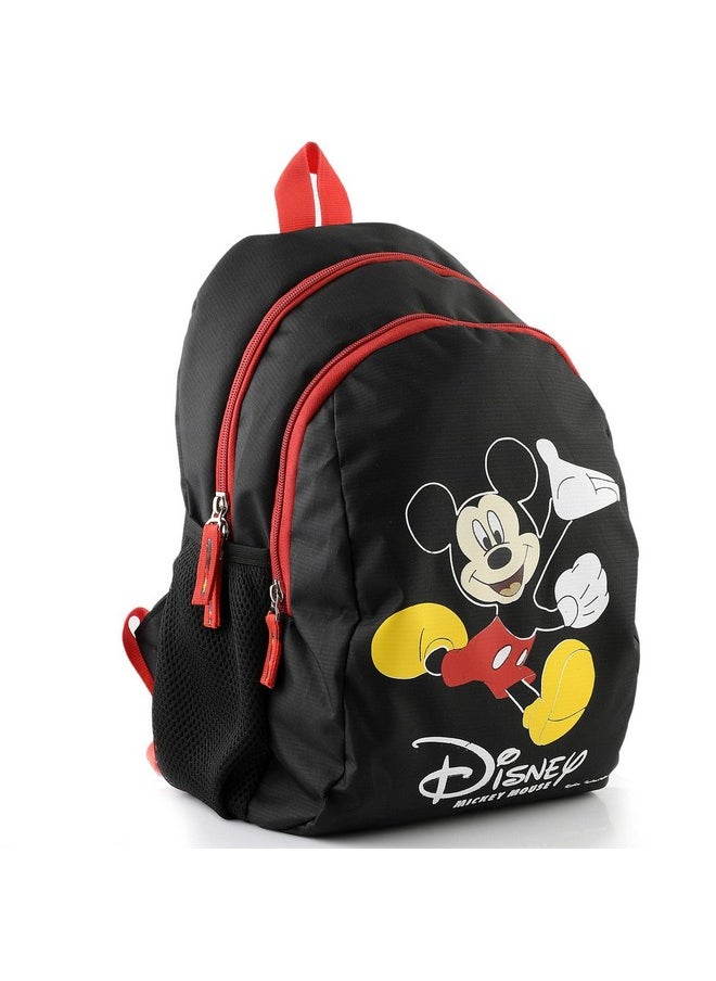 Kuber Industries Polyester Waterproof Disney Mickey Mouse Print Backpack|Sturdy School Bag For Kids,14 Inch (Black)
