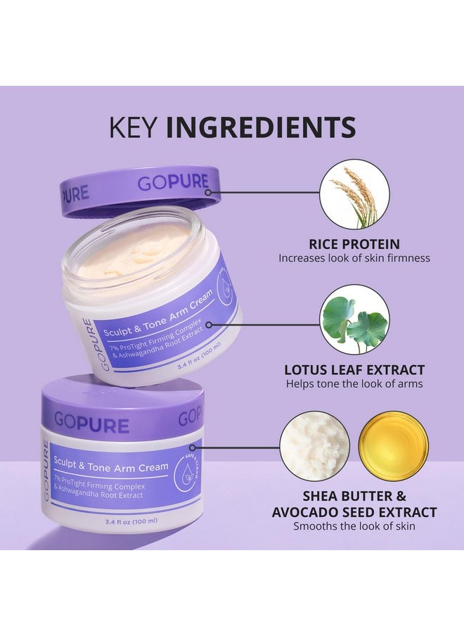 goPure Sculpt & Tone Arm Cream - Firming And Tightening Cream For The Arms, Smooths The Look Of Wrinkles, Deeply Hydrates, Firms The Look Of Crepey Texture On The Arms