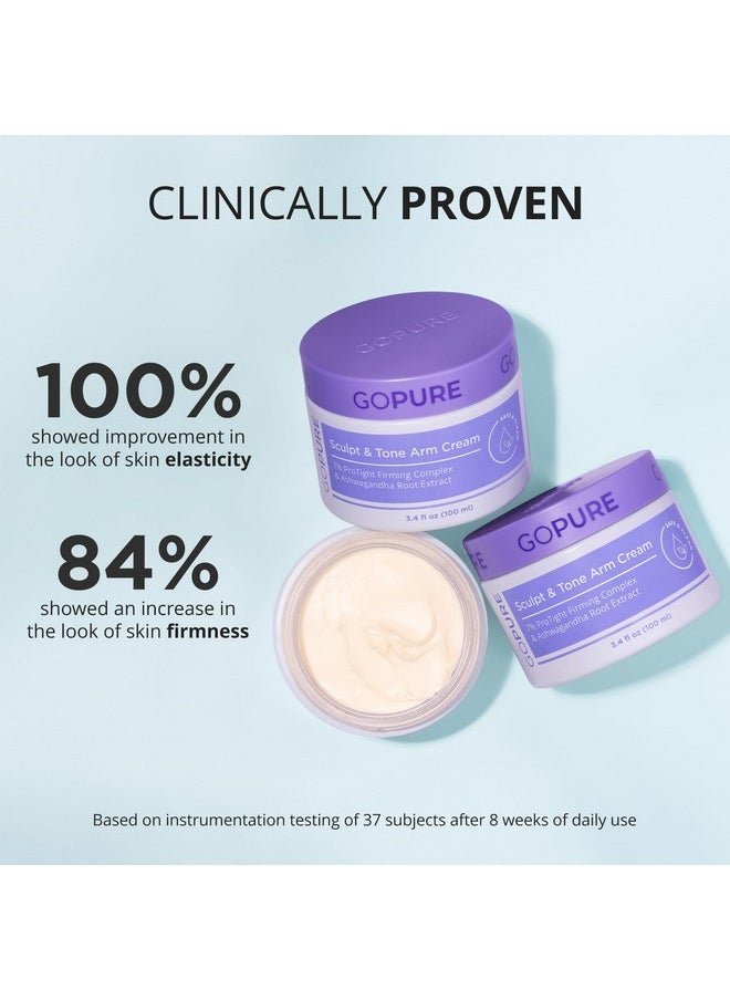 goPure Sculpt & Tone Arm Cream - Firming And Tightening Cream For The Arms, Smooths The Look Of Wrinkles, Deeply Hydrates, Firms The Look Of Crepey Texture On The Arms