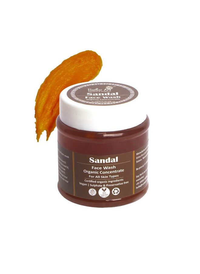 Organic Sandal Face Wash Concentrate With Turmeric | Combination To All Skin Types | Deep Cleansing, Glowing Skin | 125G