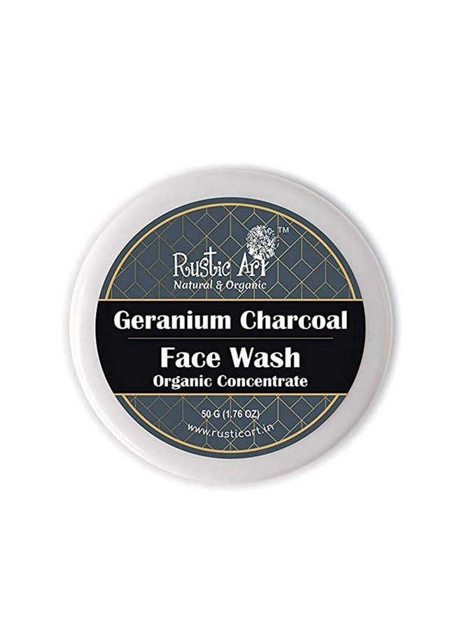 Organic Face Wash Concentrates For Deep Cleansing & De Tanning With Sandal & Geranium Charcoal - 50 Gms Each