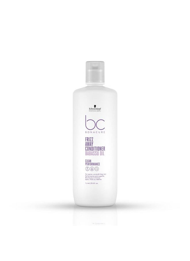 Schwarzkopf Professional Unscented Bonacure Frizz Away Conditioner With Babassu Oil 1000Ml-1 Count