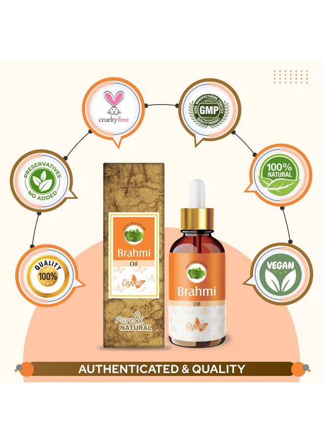 Crysalis Brahmi (Bacopa Monnieri) Oil|100% Pure & Natural Undiluted Essential Oil Organic Standard For Skin & Hair Care|Therapeutic Grade Oil, Conditions Dry Scalp And Hair - 50ML With Dropper