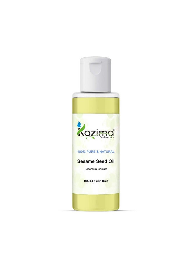 KAZIMA Sesame Seed Cold Pressed Carrier Oil - 100% Pure Natural & Undiluted For Skin care & Hair care (100ml)