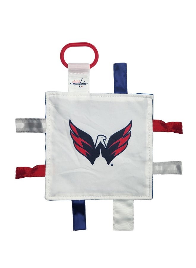 The Learning Lovey Washington Capitals Baby Tag Toy - NHL Hockey Baby Sensory Crinkle Toys - Soft & Safe - Ideal Baby Stroller Toy - BPA Free w/Stroller Clip (8