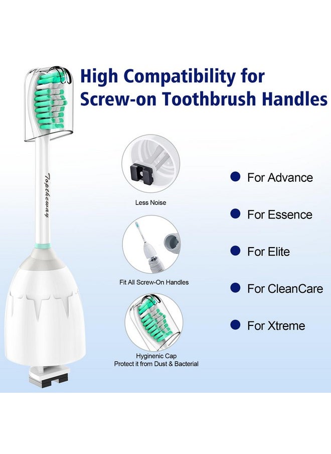 Toptheway Replacement Brush Heads Compatible with Sonicare E-Series Essence Xtreme Elite Advance and CleanCare Screw-On Toothbrush Handles 7022/66, 6 Pack