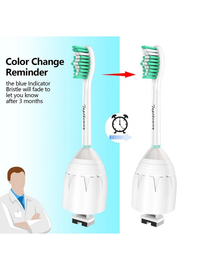 Toptheway Replacement Brush Heads Compatible with Sonicare E-Series Essence Xtreme Elite Advance and CleanCare Screw-On Toothbrush Handles 7022/66, 6 Pack