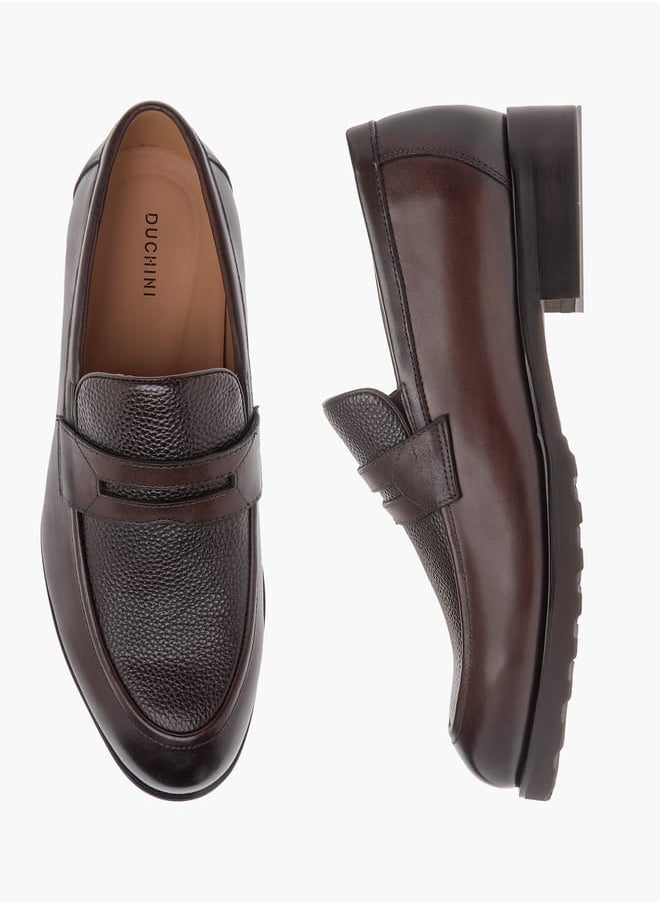 Men's Textured Slip-On Loafers