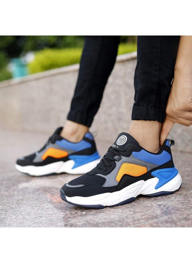 Bucci Men'S Velocity Blue, Black/Orange Running Shoes - 9 Uk