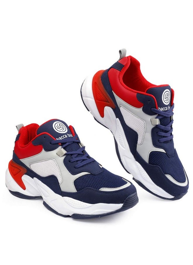 Bucci Men'S Blue/Red Running Shoes - 9 Uk