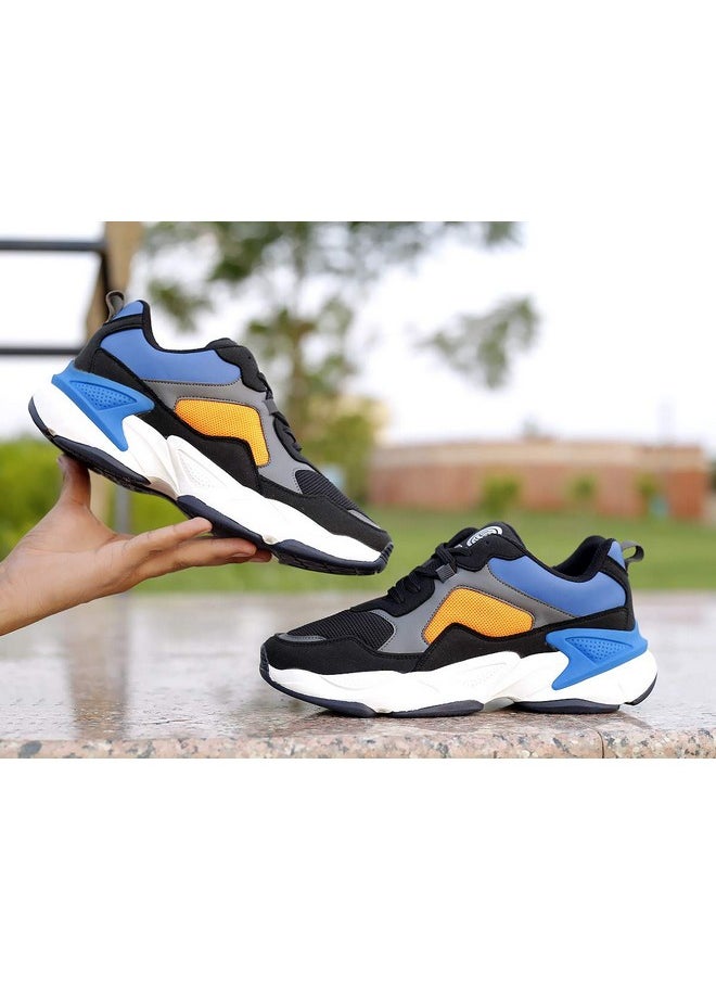 Bucci Men'S Velocity Blue, Black/Orange Running Shoes - 8 Uk