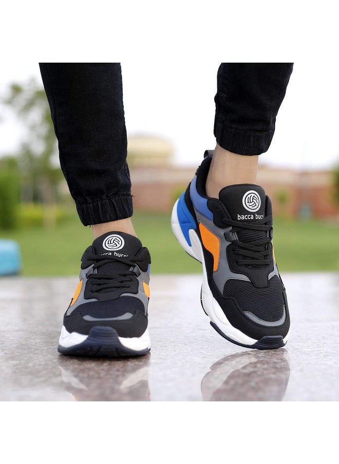 Bucci Men'S Velocity Blue, Black/Orange Running Shoes - 8 Uk