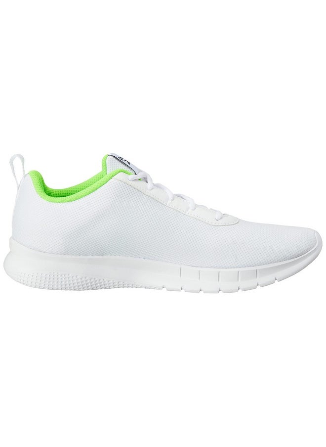Men Synthetic/Textile Stride Runner M Running Shoes White/Black/Solar Lime Uk-7