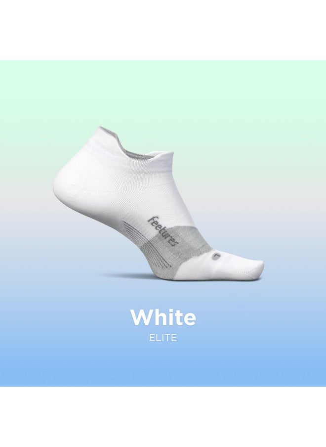Elite Ultra Light Cushion Ankle Socks - Sport Sock With Targeted Compression - New White, M (3 Pair)