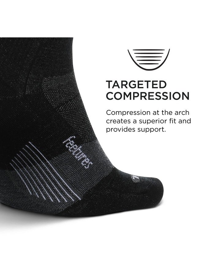 Merino 10 Ultra Light Quarter Sock Stripe (1 Pair) Large, Charcoal