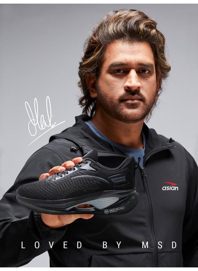 Men'S Superstar-01 Sports Running Shoes With Superior Cushioning | Memory Foam Insole Casual Sneaker Shoes For Men'S & Boy'S Black