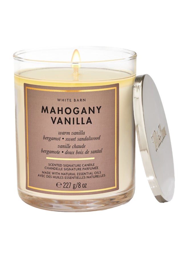 Mahogany Vanilla Signature Single Wick Candle