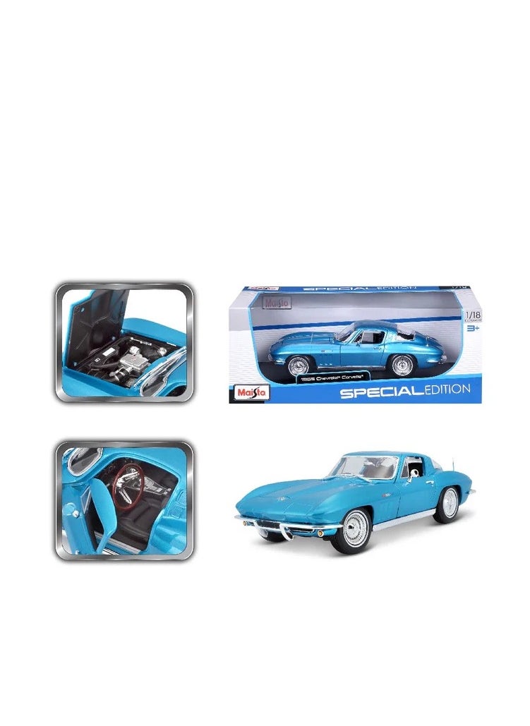 1:18 1965 CHEVROLET CORVETTE MET LIGHT BLUE