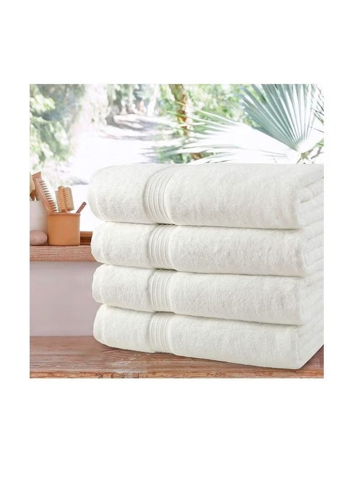 Bliss Casa 4-Piece Bath Towels, 100% Combed Cotton 550 GSM Superior Quality, Quick Dry Highly Absorbent Thick Soft Hotel Towles for Bath And Spa Bathroom Towel Set White 70x140cm White 70x140cm