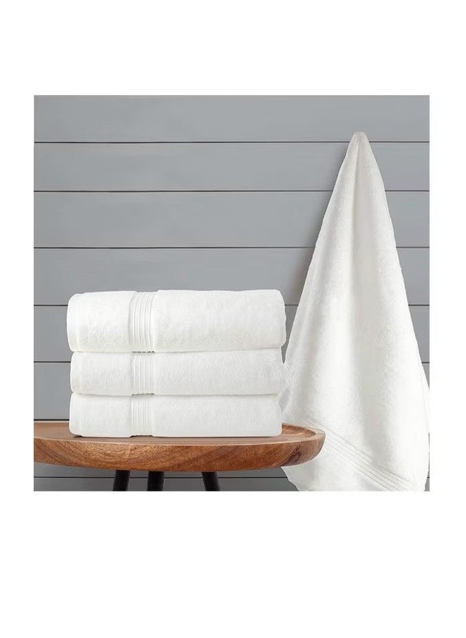 Bliss Casa 4-Piece Bath Towels, 100% Combed Cotton 550 GSM Superior Quality, Quick Dry Highly Absorbent Thick Soft Hotel Towles for Bath And Spa Bathroom Towel Set White 70x140cm White 70x140cm