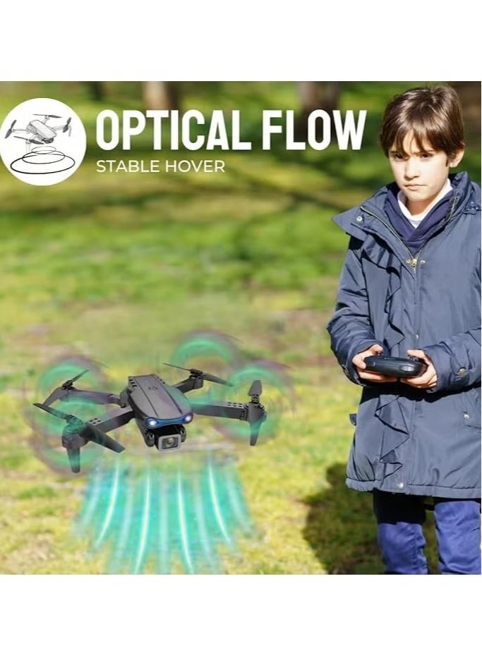 Foldable Quadcopter Drone with 360° Roll – 150m Range, Dual HD Camera Lenses, 25-30 Min Flight Time, Speed Control, Gesture Manipulation, Optical Flow, Obstacle Avoidance (Grey)